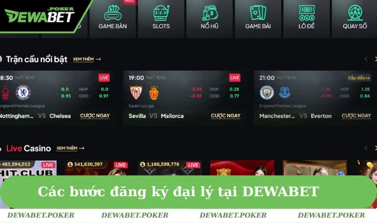 Đại Lý DEWABET 3 Các bước đăng ký đại lý tại DEWABET