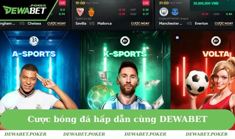 Thể Thao DEWABET 1 Tham gia cược bóng đá hấp dẫn cùng DEWABET