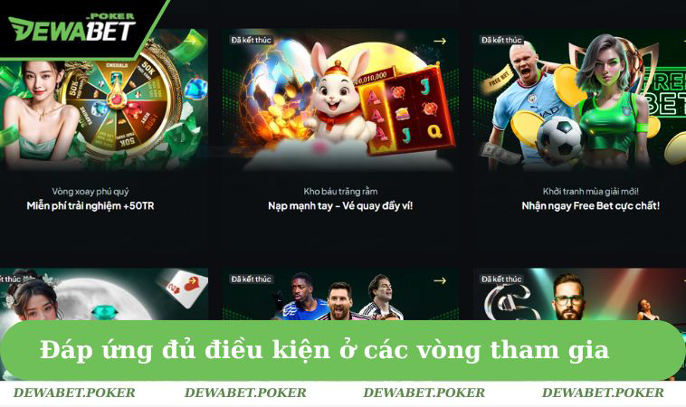 Khuyến Mãi DEWABET 2 Đáp ứng đủ điều kiện ở các vòng tham gia