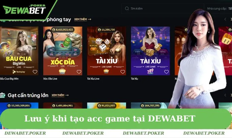 Đăng Ký DEWABET 3 Lưu ý khi tạo acc game tại DEWABET